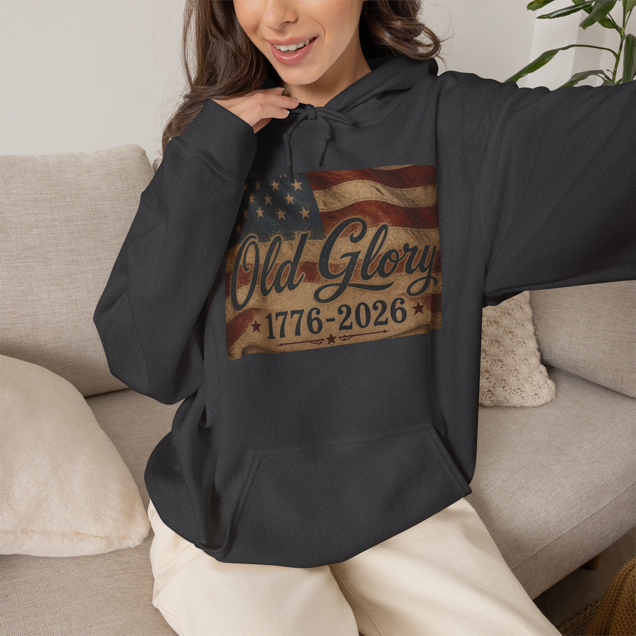 Patriotic Old Glory 1776-2026 Hoodie — American Flag Sweatshirt