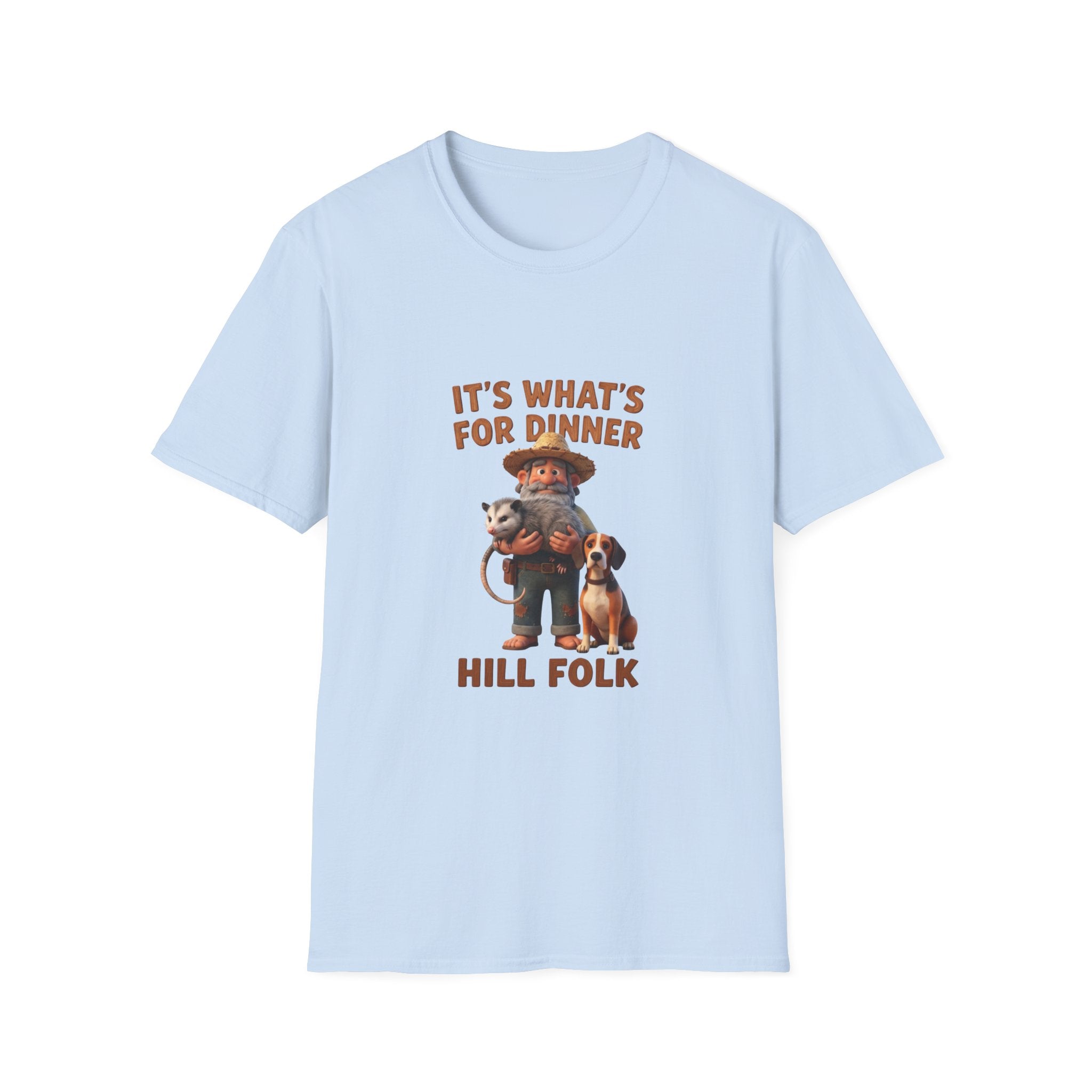 T-Shirt — 'It's What's For Dinner, Hill Folk' Rustic Hunter Graphic Tee