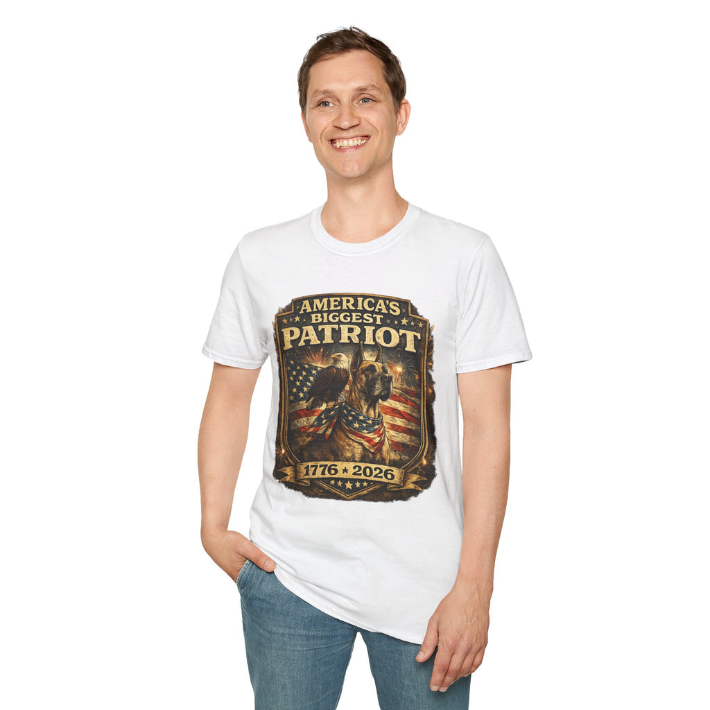 Patriot T-Shirt — Great Dane 1776–2026 Vintage Eagle Flag Tee