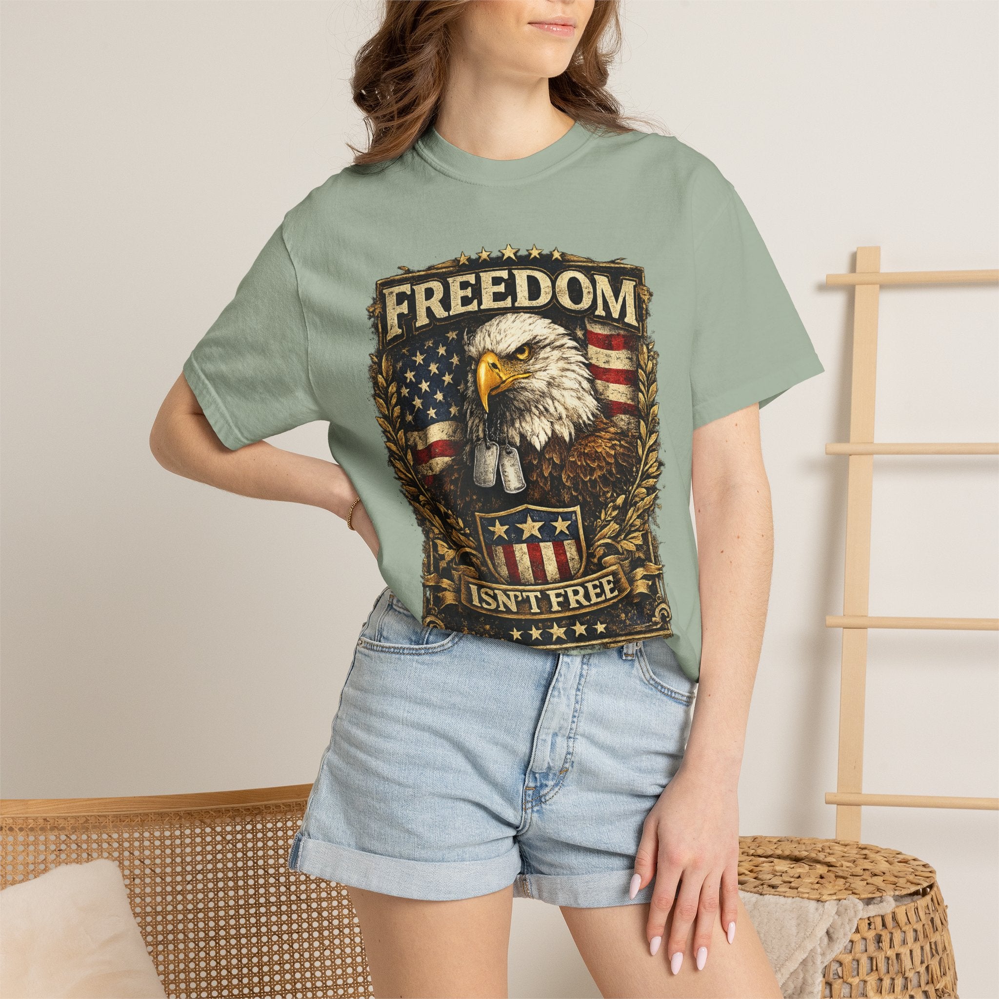 Freedom Isn't Free Eagle T-Shirt — Patriotic American Flag Tee