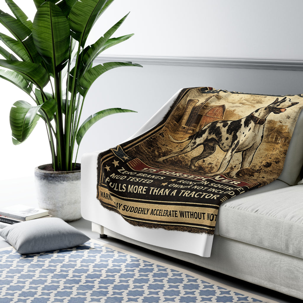 Great Dane Sherpa Blanket — Farm Horse Power  Edition (2026)