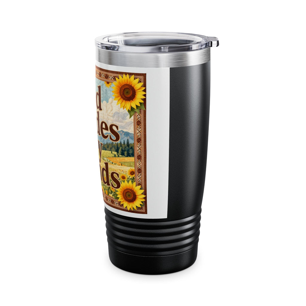 God Guides My Hands 20oz Insulated Tumbler - Faith & Sunflower Travel Mug