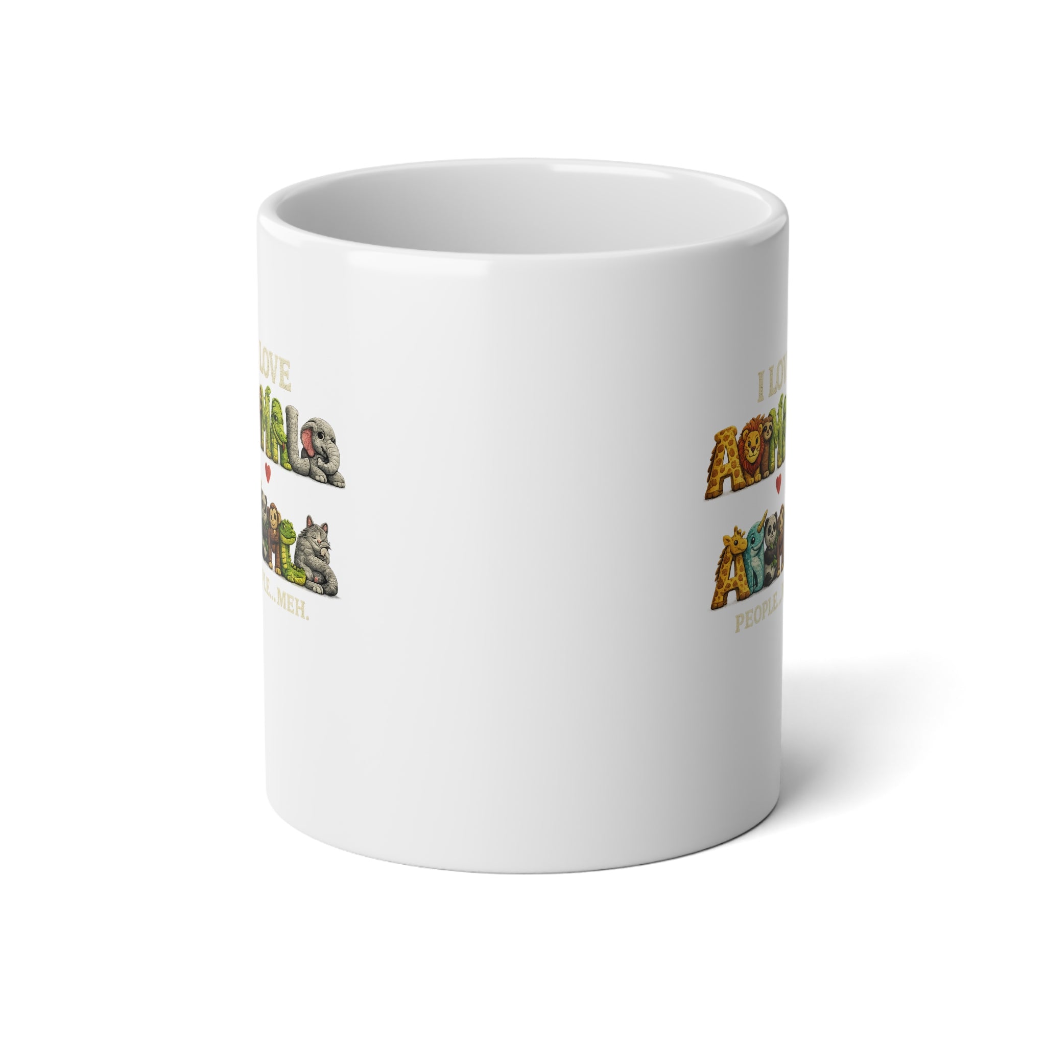 "I Love Animals" Cute Wildlife design Jumbo Coffee Cup