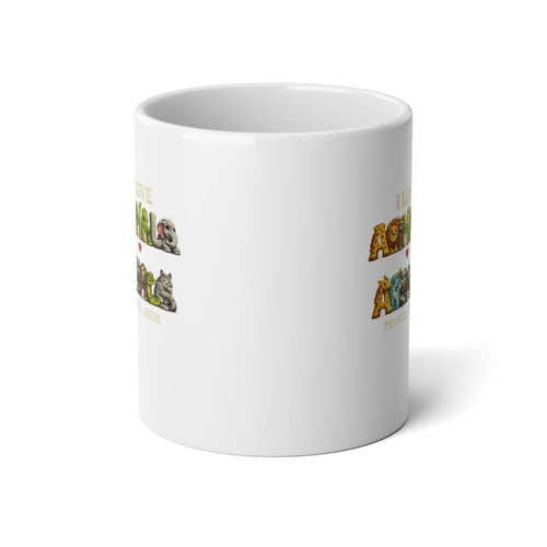 "I Love Animals" Cute Wildlife design Jumbo Coffee Cup