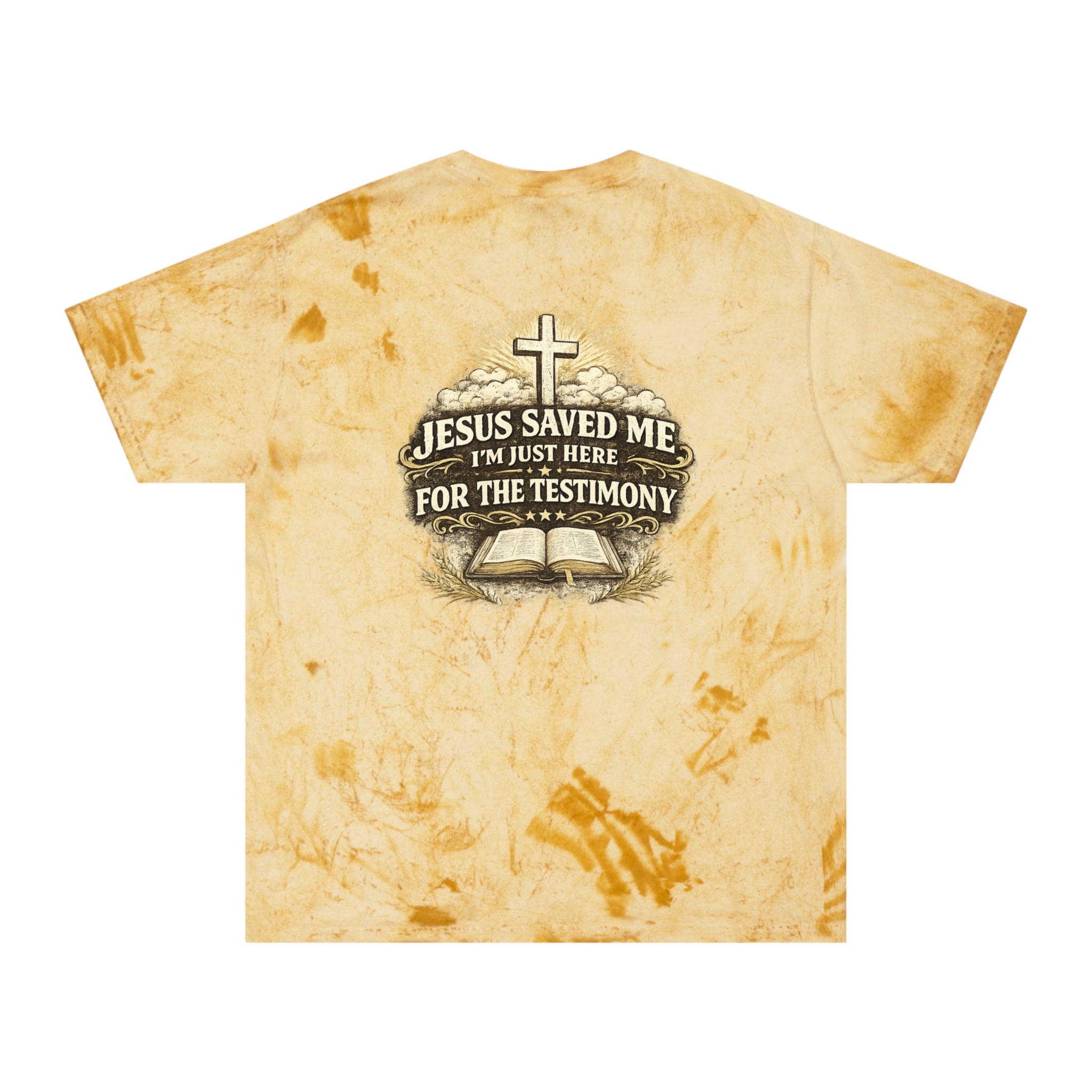 Christian Tie-Dye T-Shirt — "Jesus Saved Me, I'm Just Here for the Testimony"