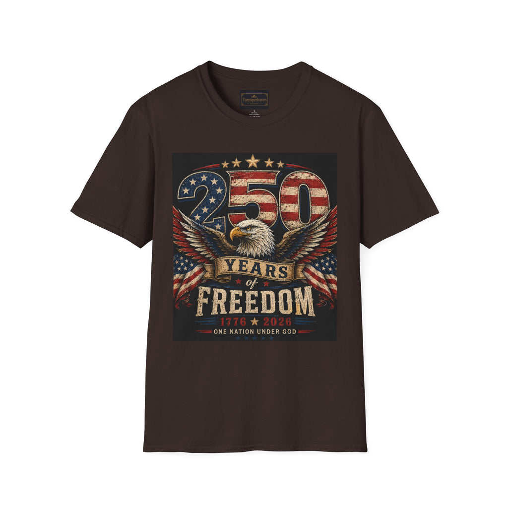 Patriotic 250 Years Freedom T-Shirt — American Flag Eagle Anniversary Tee