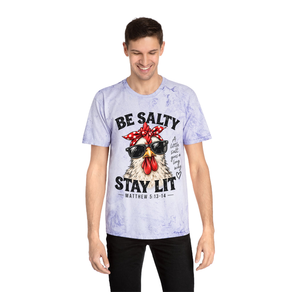 Be Salty Stay Lit Chicken Tee — Christian Faith Graphic T-Shirt