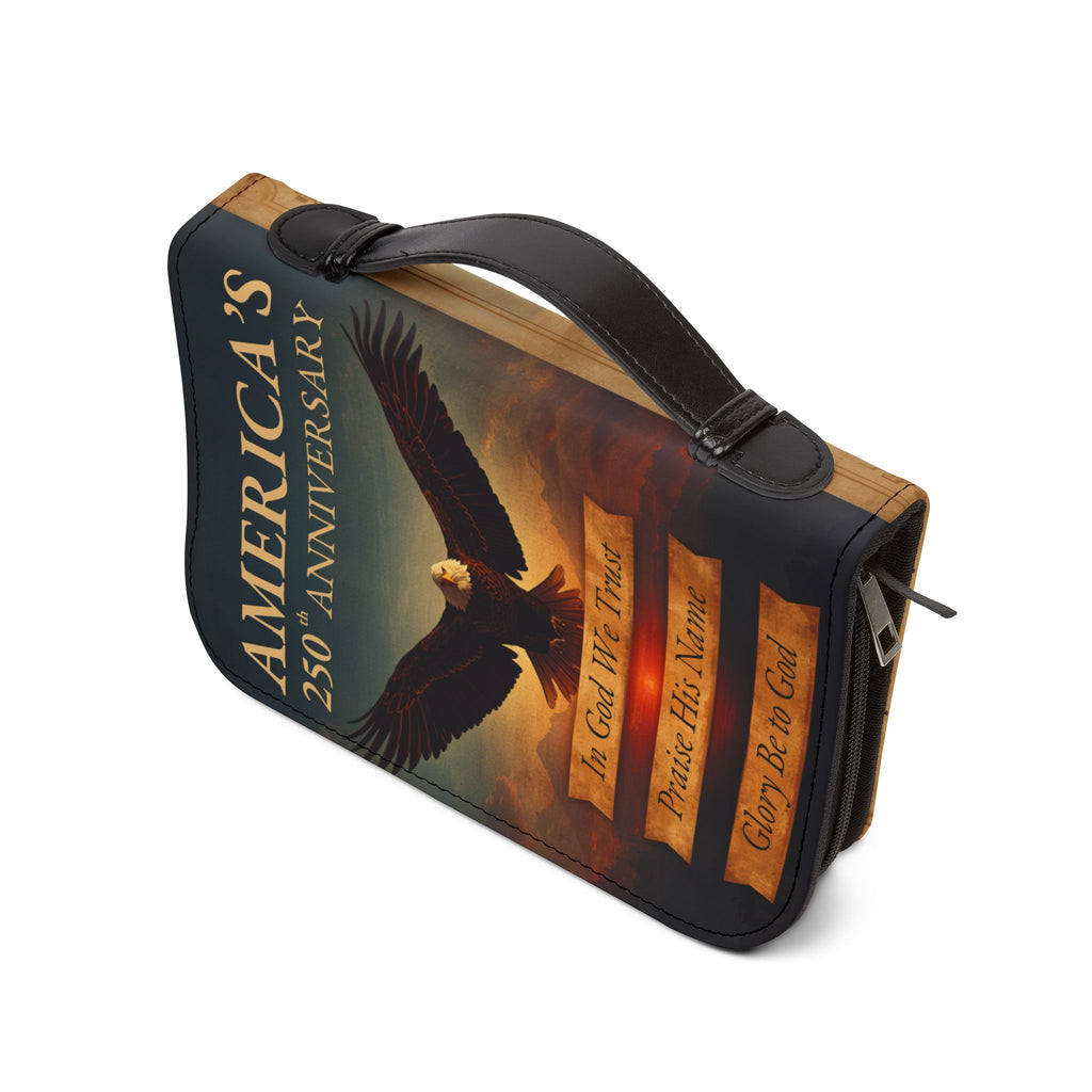 Bible Cover — "In God We Trust" Patriotic 250th Anniversary Zippered Bible Case