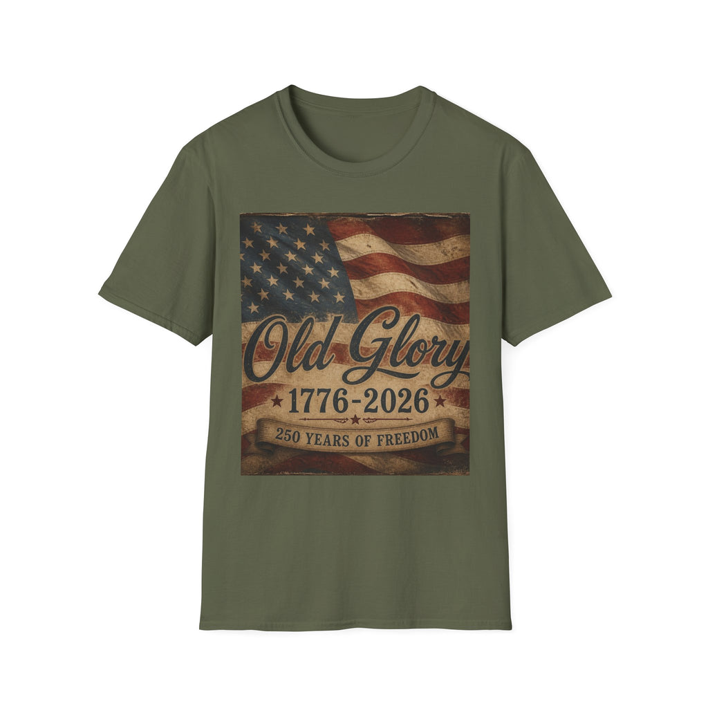 Old Glory Flag T-Shirt — 1776-2026 Vintage American Patriot Tee