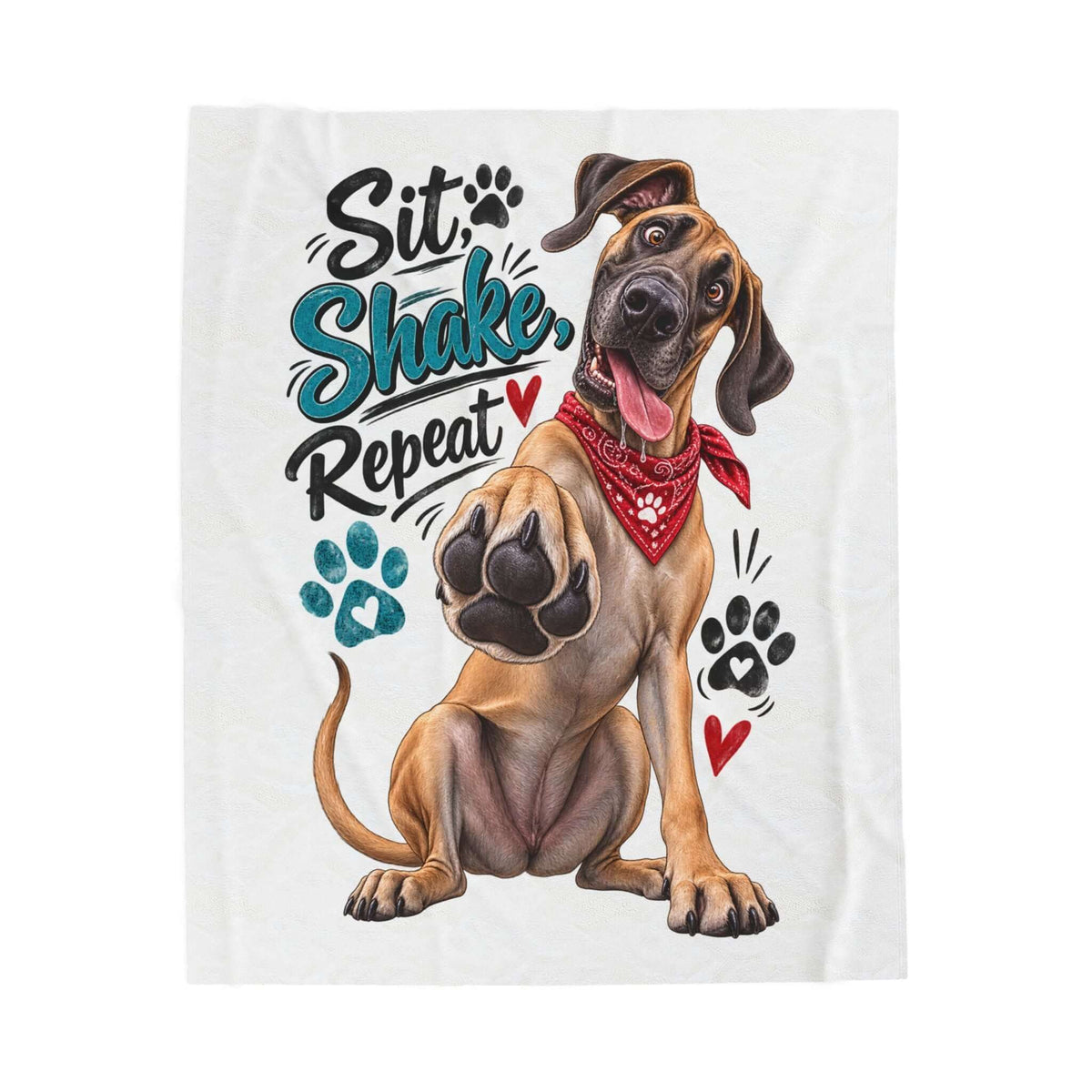Dog Paw Throw Blanket