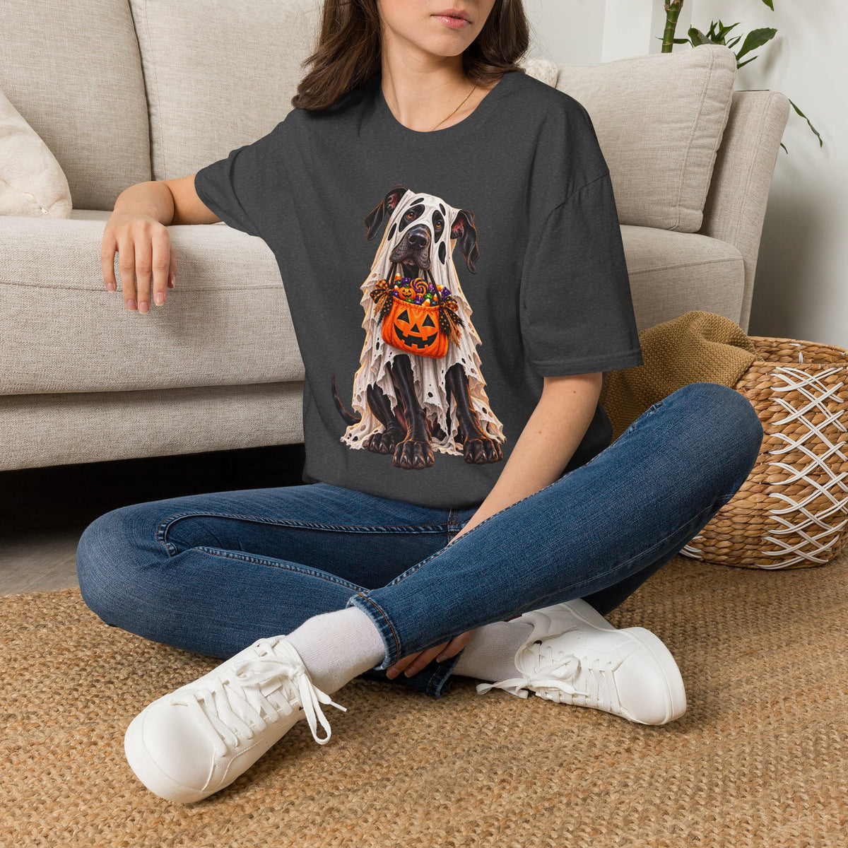 Halloween Dalmatian T-Shirt — Cute Dog with Jack-O’-Lantern Costume