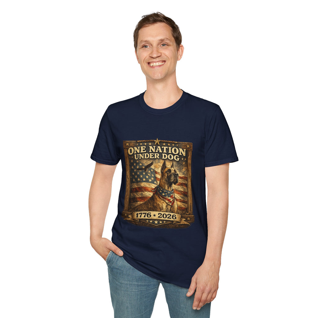 T‑Shirt — Patriotic American Flag Great Dane  Tee (1776–2026)