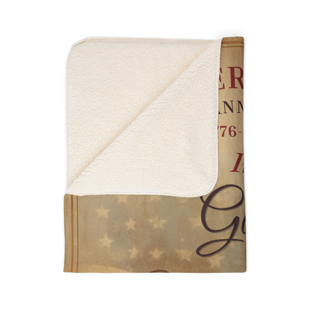 Fleece Sherpa Blanket — "In God We Trust" Patriotic 250th Anniversary Throw