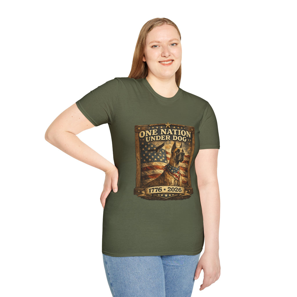 T‑Shirt — Patriotic American Flag Great Dane  Tee (1776–2026)