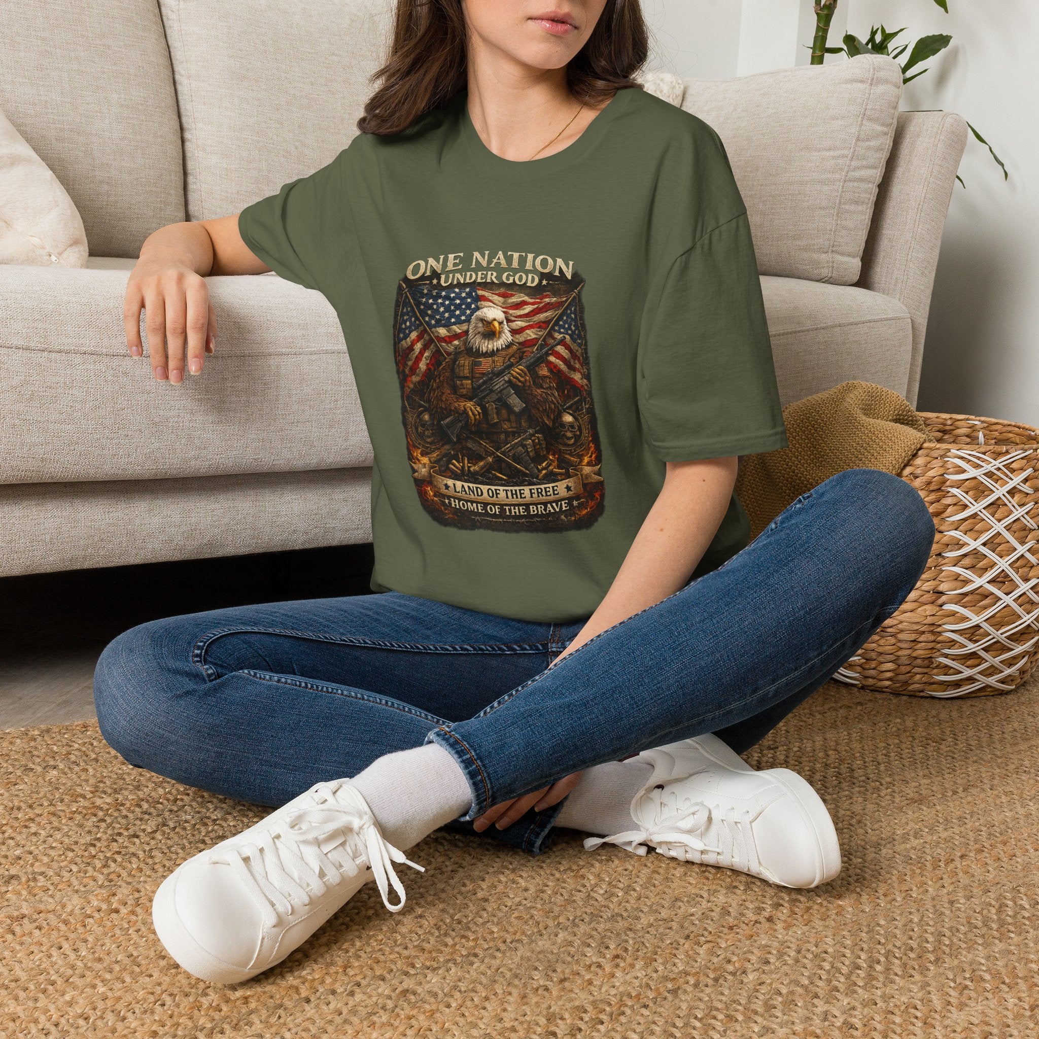 One Nation Under God Eagle T-Shirt — American Flag Patriotic Graphic Tee