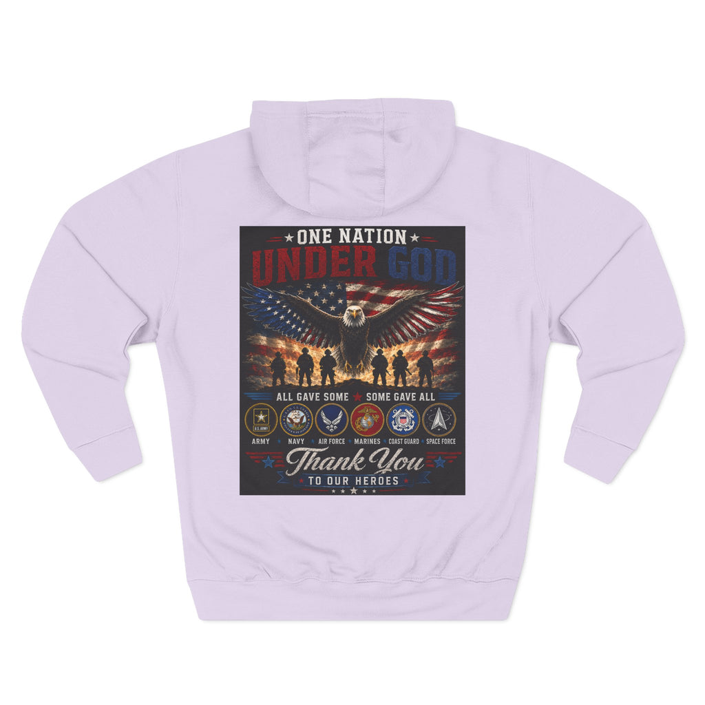 Military Tribute Hoodie — "One Nation Under God" Patriotic Fleece