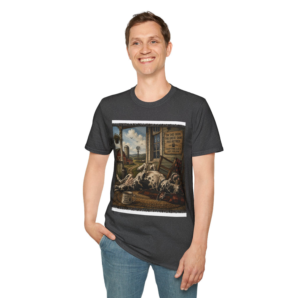 Great Dane Sleeping   Farmhouse Art T‑Shirt