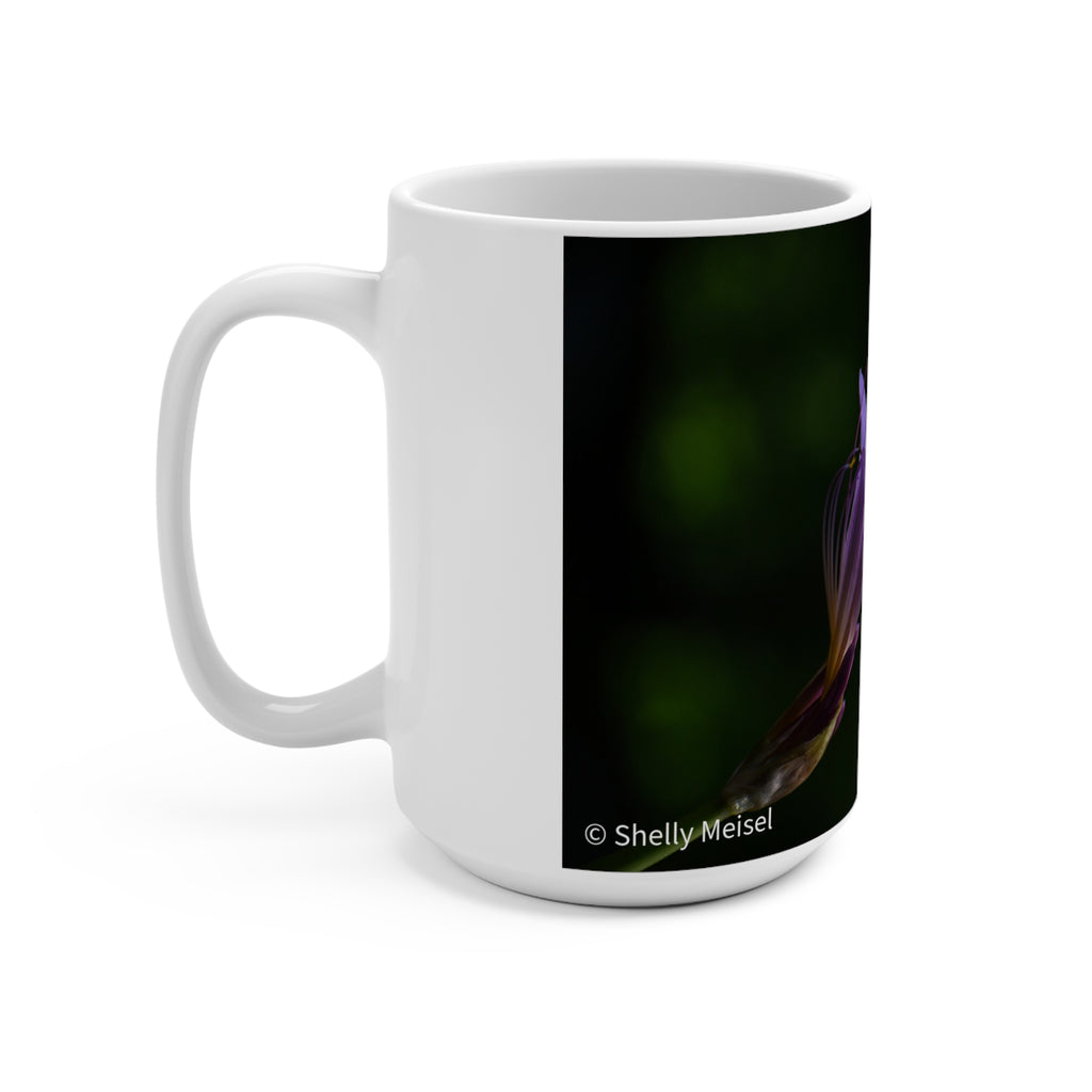 Purple Flower Photo Mug – 15oz Floral Coffee Cup