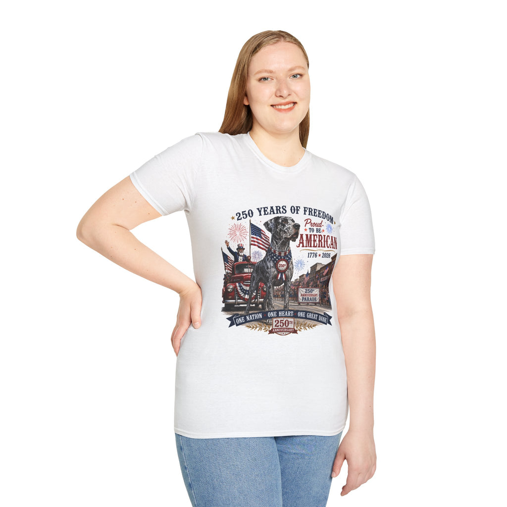 250th Great Dane T-Shirt — 1776–2026 Patriotic Tee