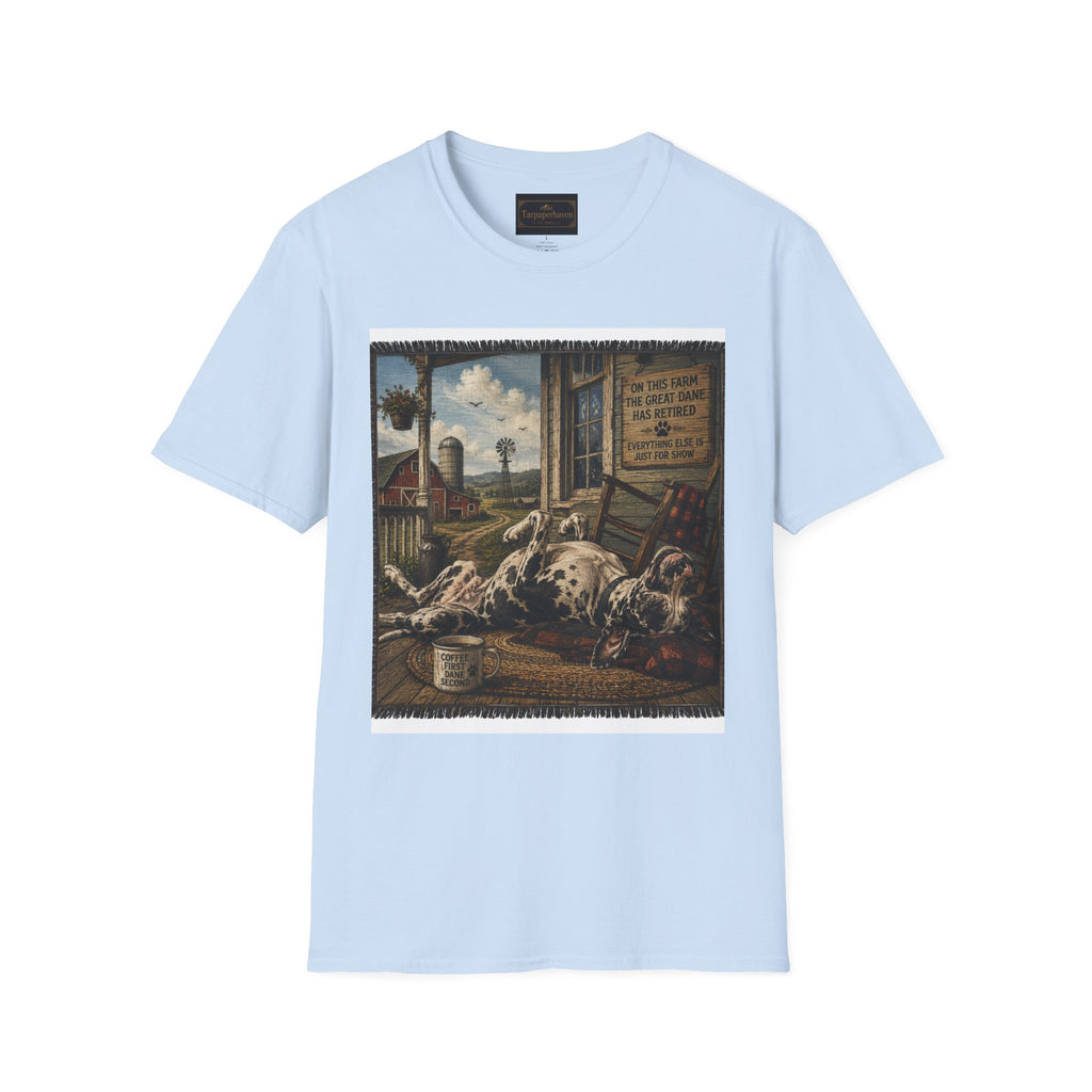 Great Dane Sleeping   Farmhouse Art T‑Shirt