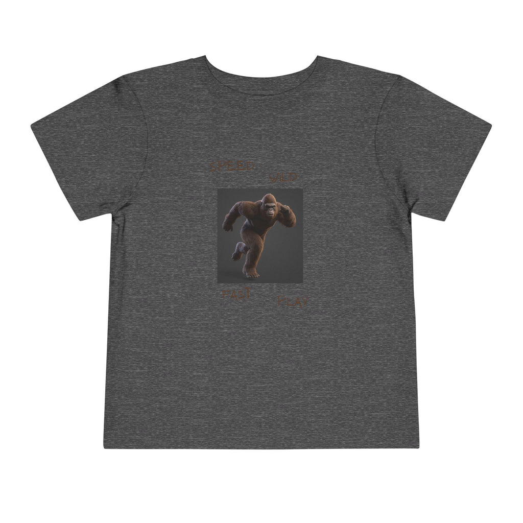 Toddler Tee — 'Speed Wild Fast Play' Running SasquatchGraphic