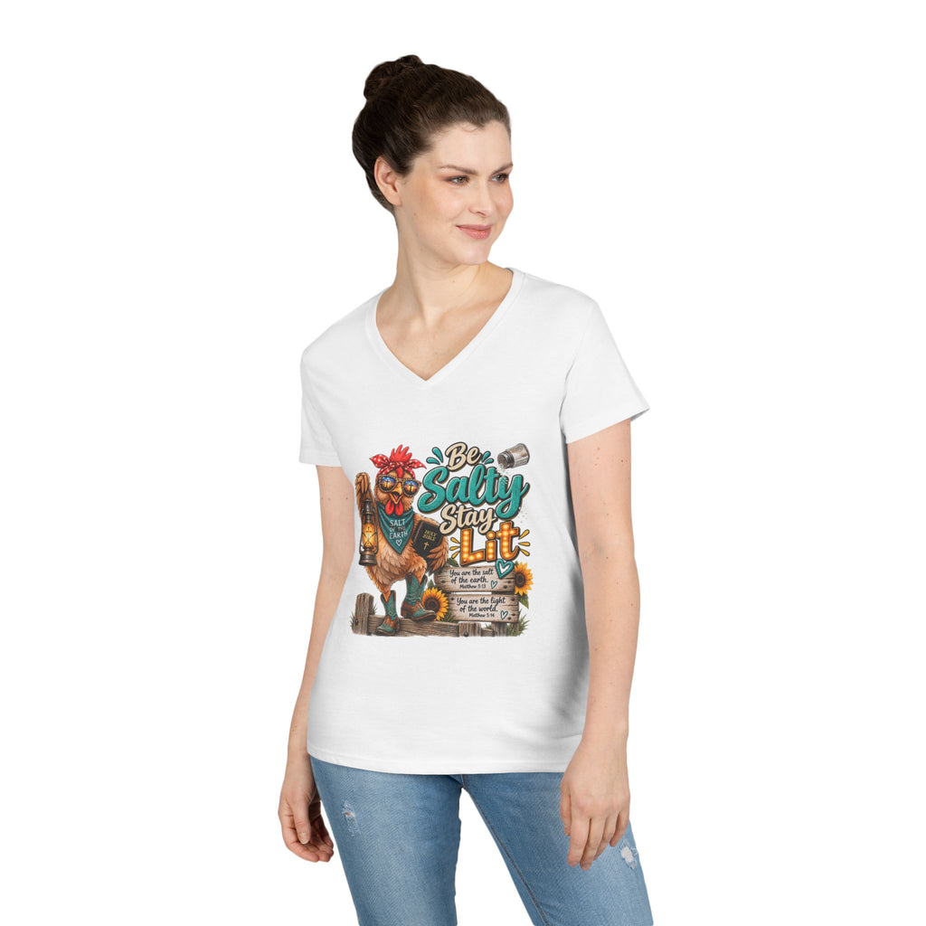 Be Salty Stay Lit Chicken V-Neck Tee