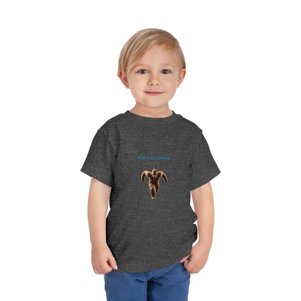 Toddler Tee with Running Sasquatch Print — Kids Shirt
