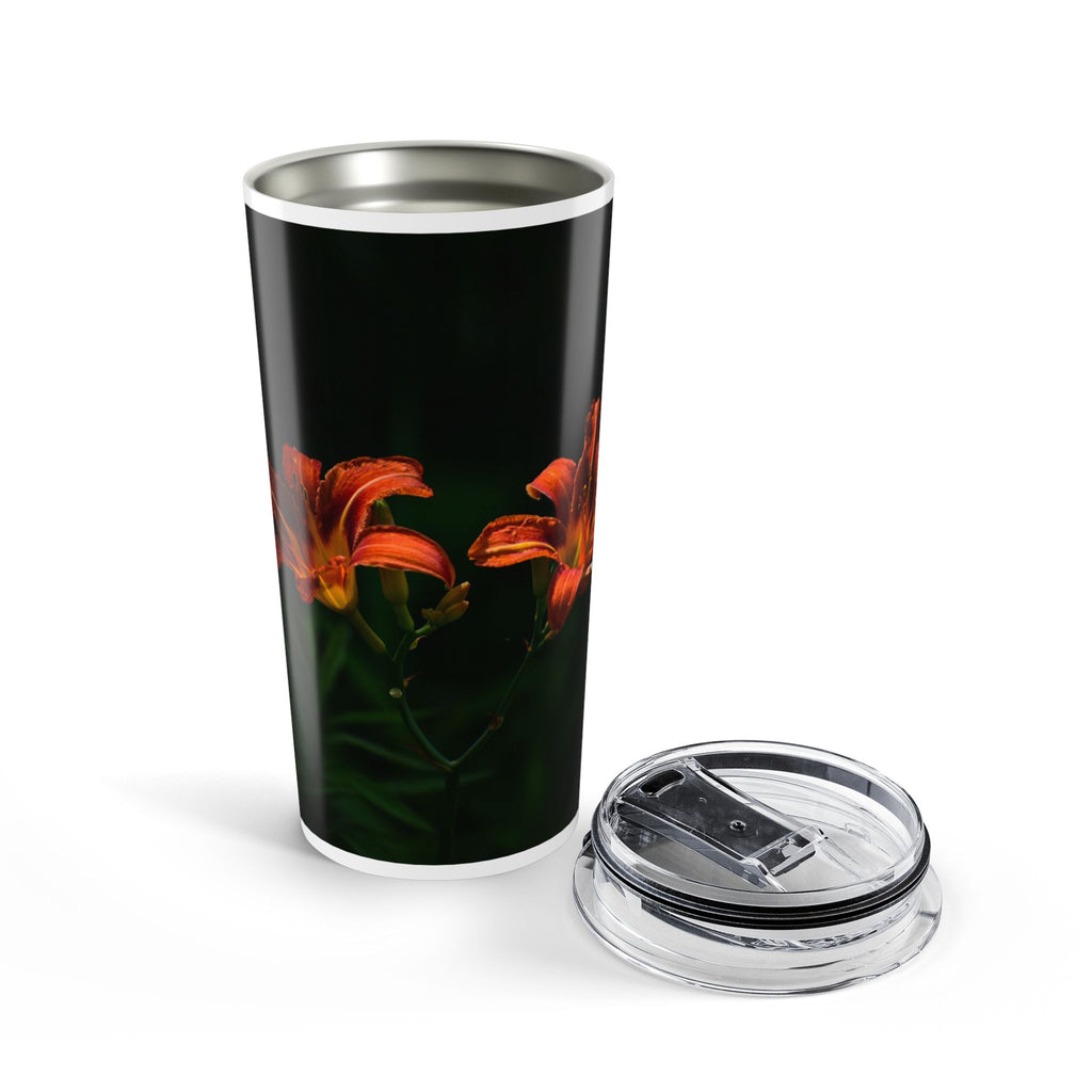 20oz  Tumbler — Dark Lily Flowers Insulated Travel Cup