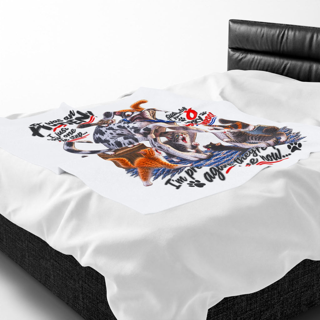 Velveteen Plush Blanket — Funny