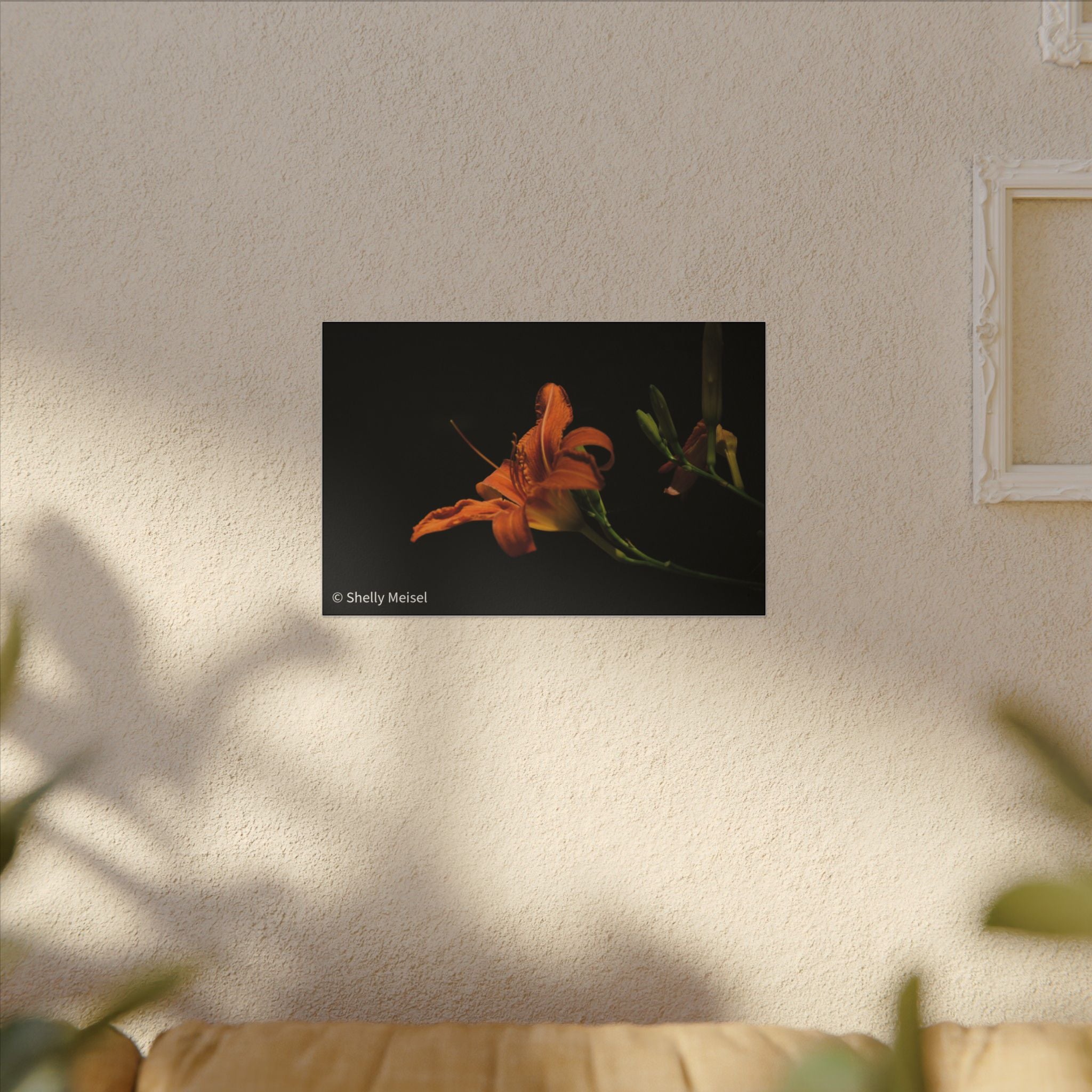 Orange Daylily Floral Canvas Print — Matte Stretched Wall Art