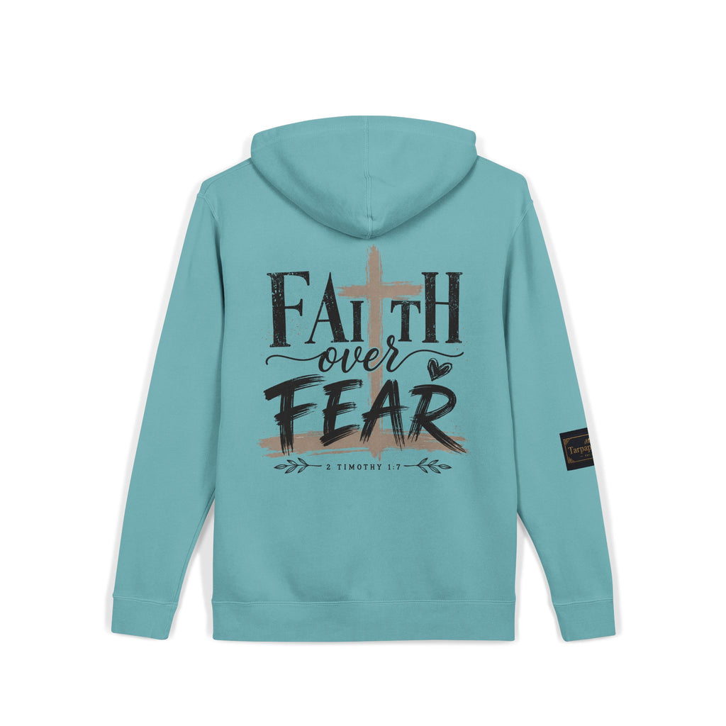 Faith Over Fear Hoodie — Pigment-Dyed Inspirational Pullover