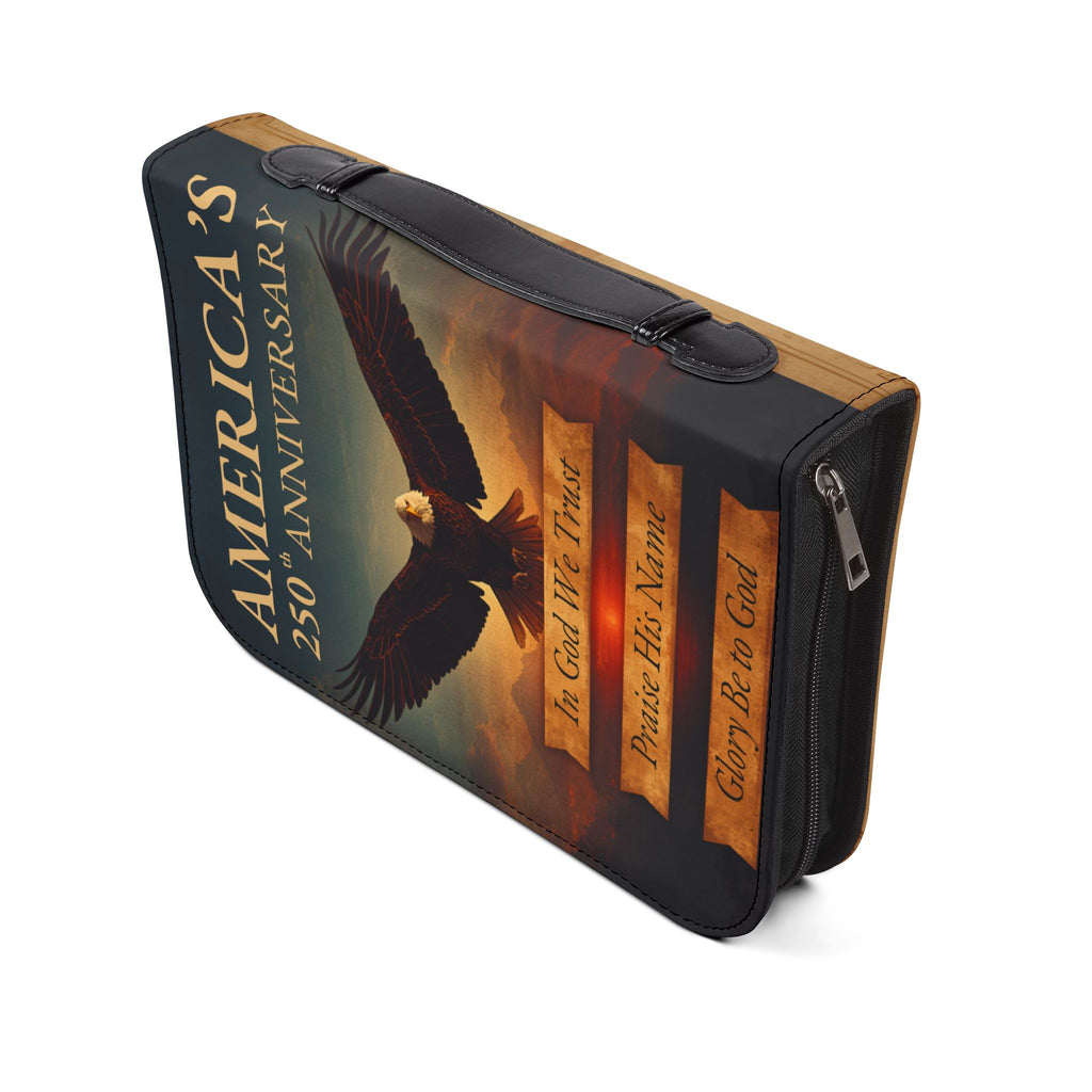 Bible Cover — "In God We Trust" Patriotic 250th Anniversary Zippered Bible Case