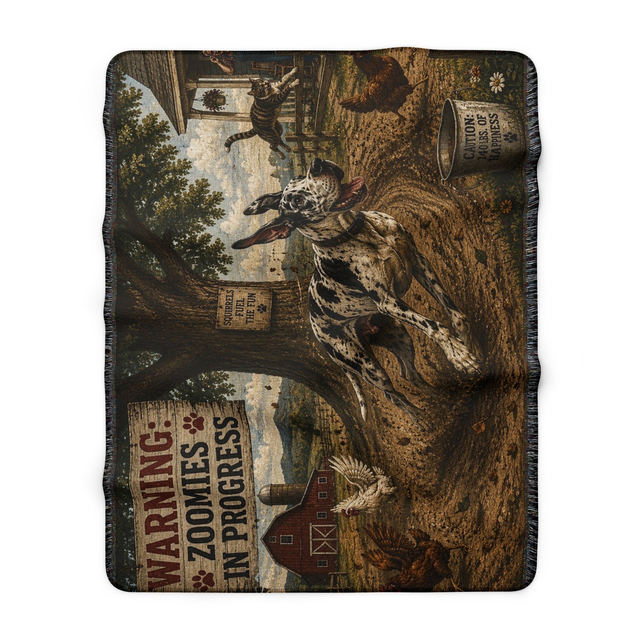Great Dane Zoomies Sherpa Fleece Blanket
