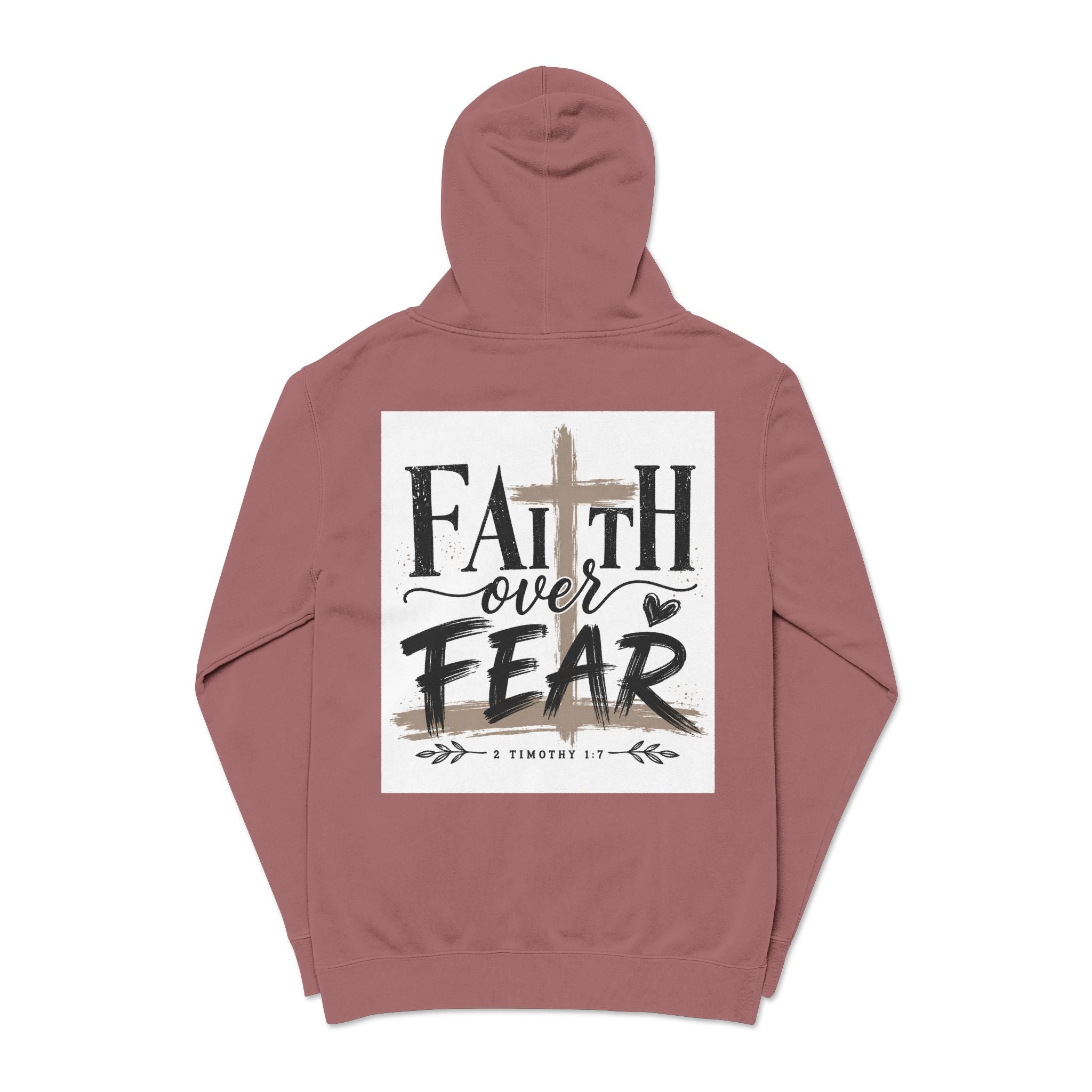 Faith Over Fear Hoodie — Pigment-Dyed Inspirational Pullover