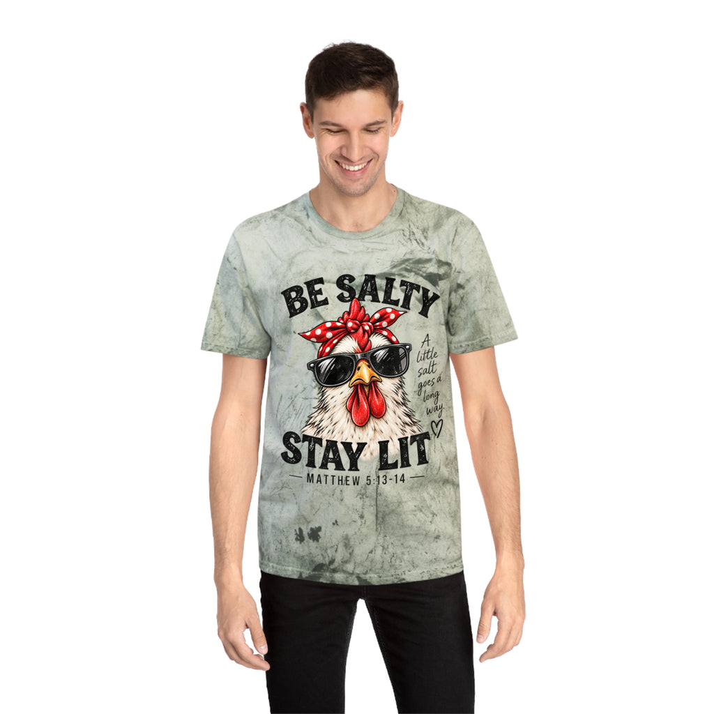 Be Salty Stay Lit Chicken Tee — Christian Faith Graphic T-Shirt