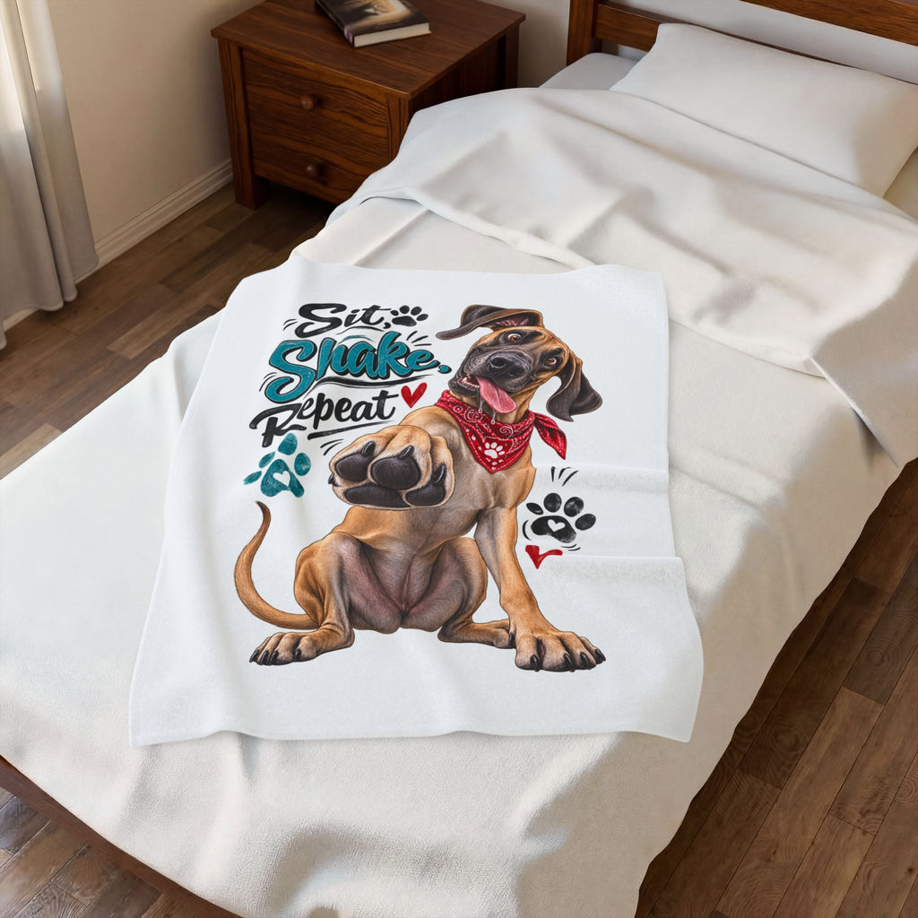 Dog Paw Throw Blanket