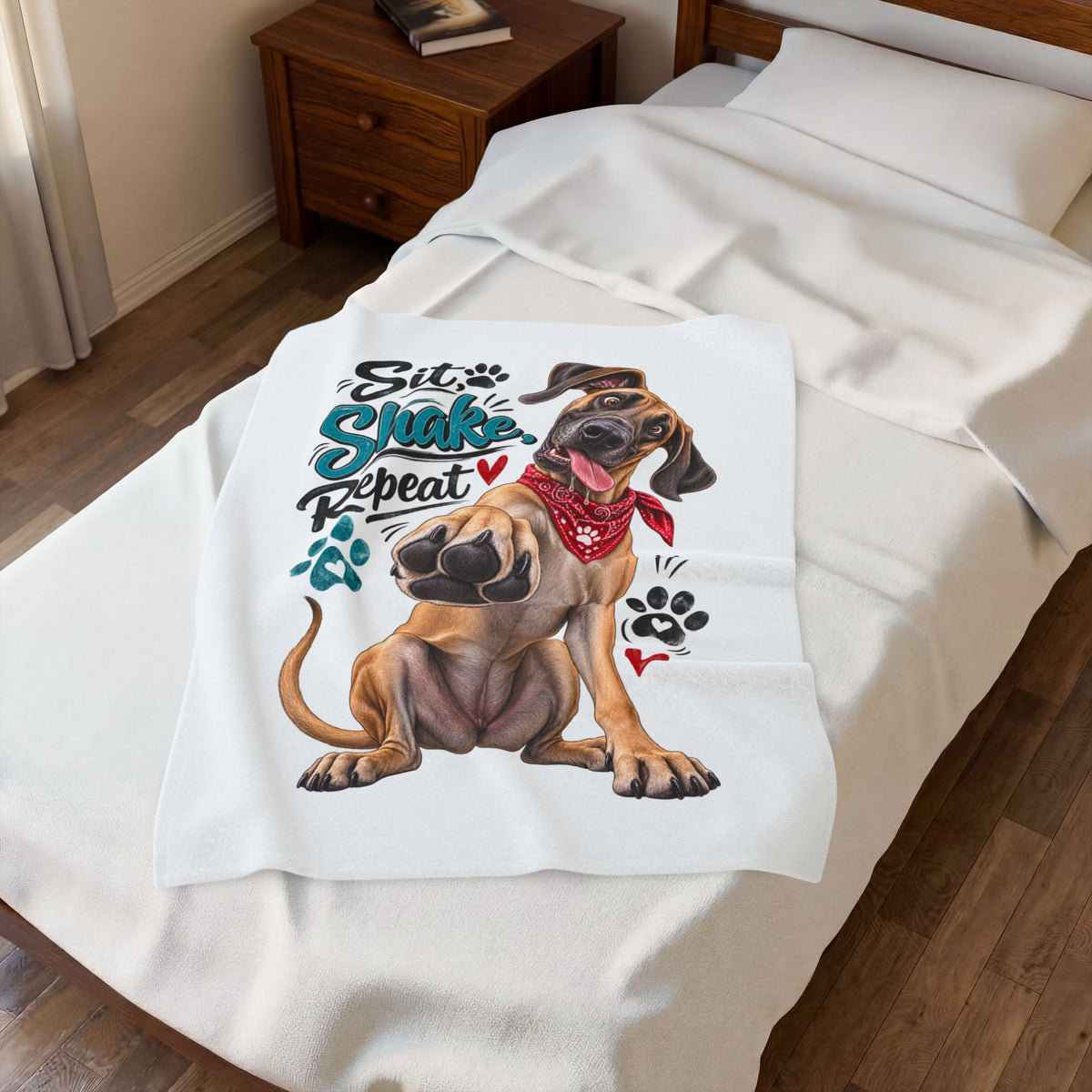 Dog Paw Throw Blanket