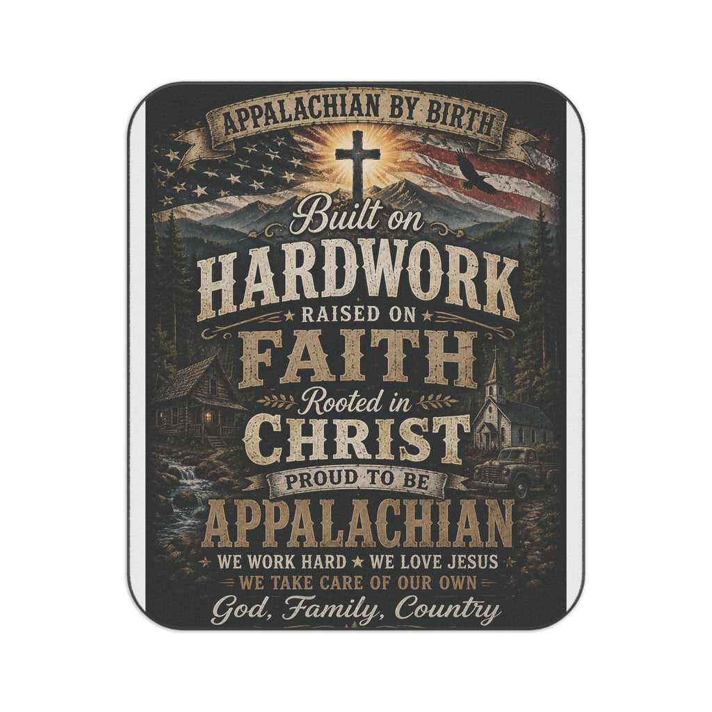 Appalachian Faith Picnic Blanket — "Built on Hardwork, Raised on Faith" Outdoor Throw