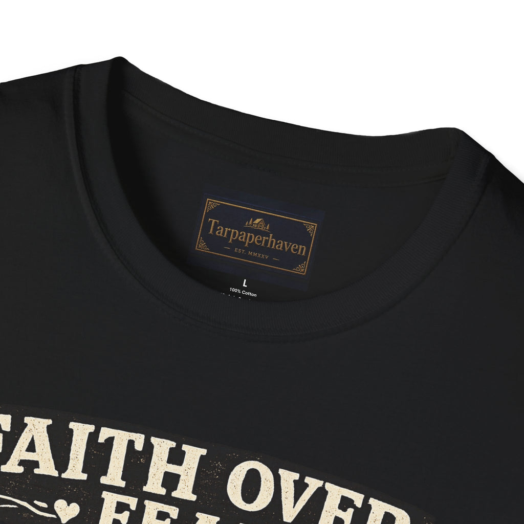 Faith Over Fear Quilting T‑Shirt — Chicken & Sewing Machine Graphic