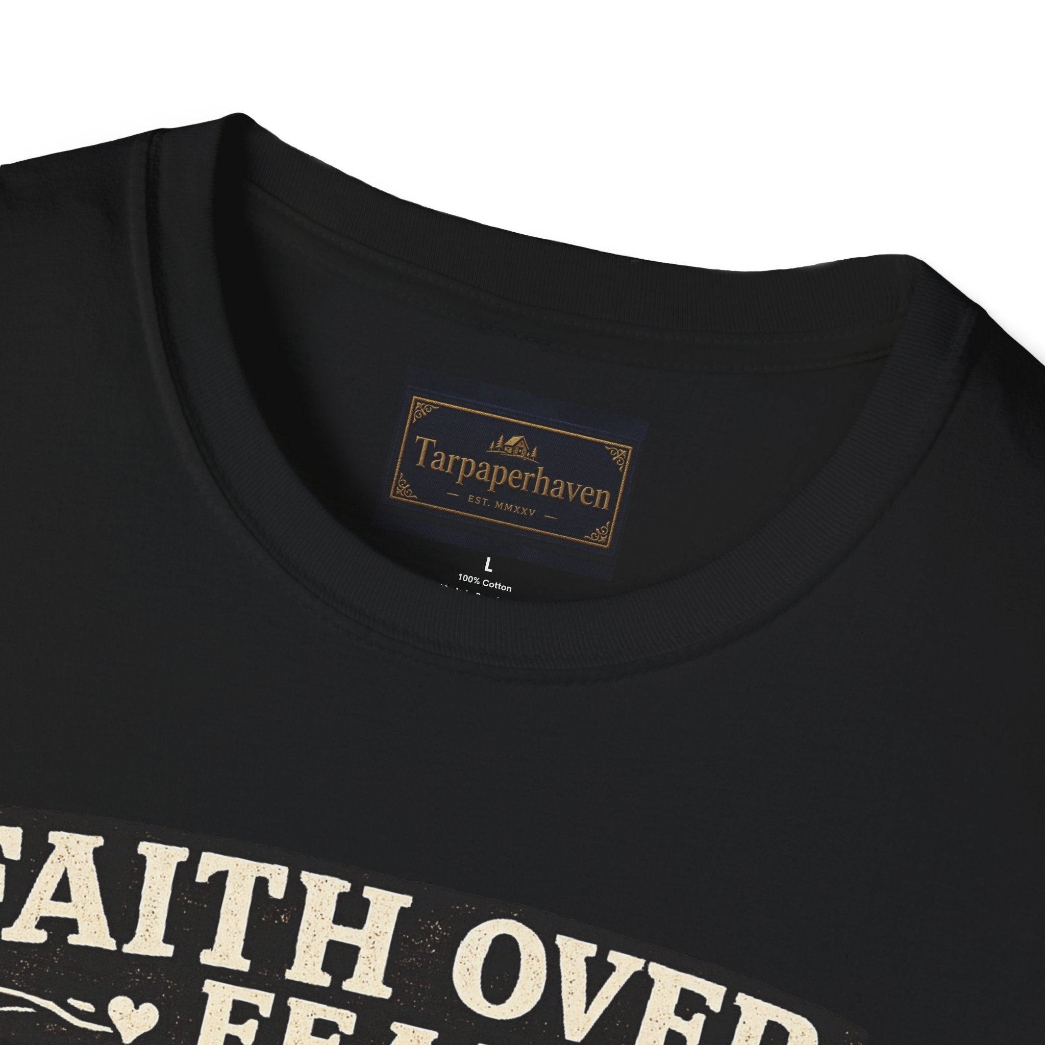Faith Over Fear Quilting T‑Shirt — Chicken & Sewing Machine Graphic