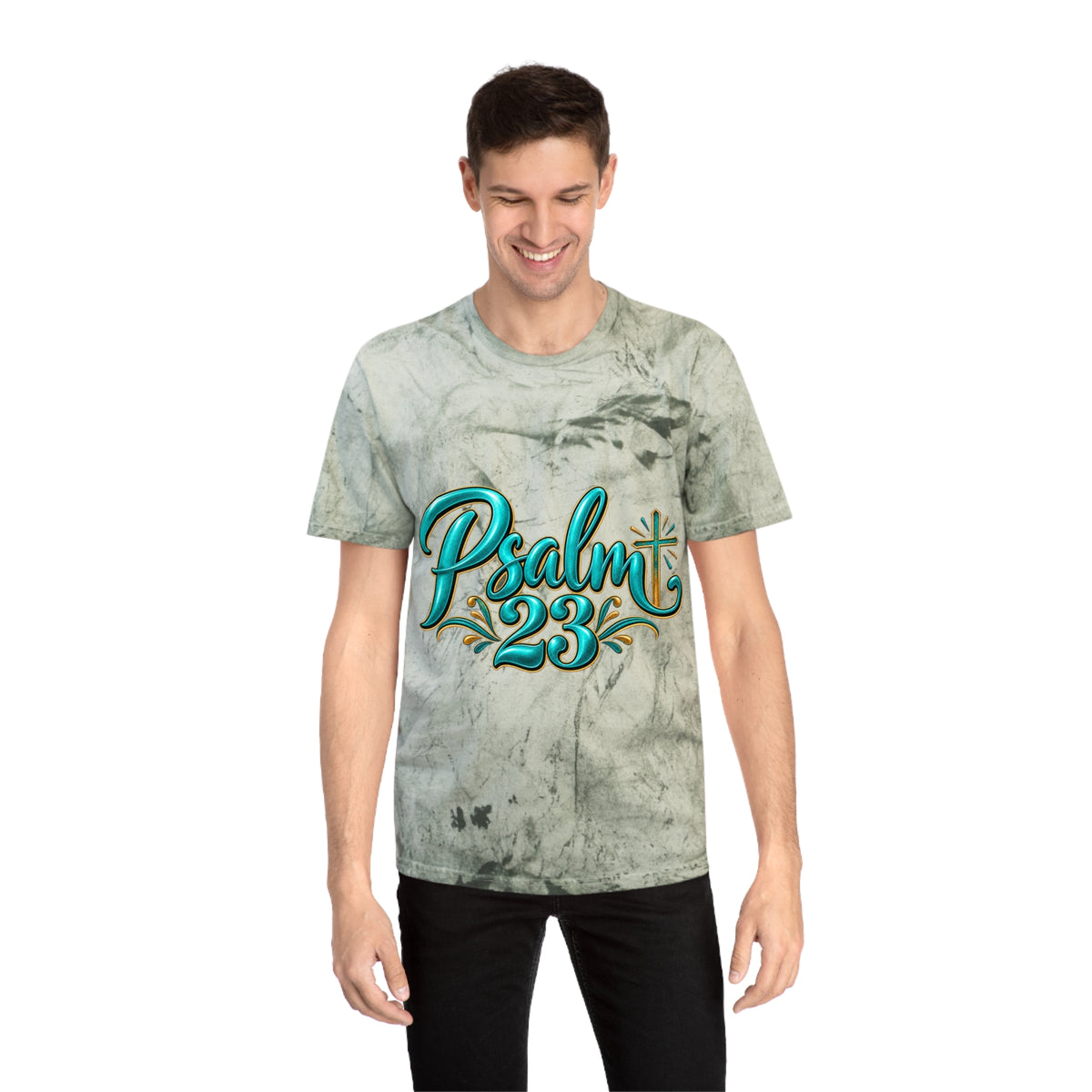 Psalm 23 Tie-Dye T-Shirt — Vintage Scripture Tee with Psalm 23 Verse