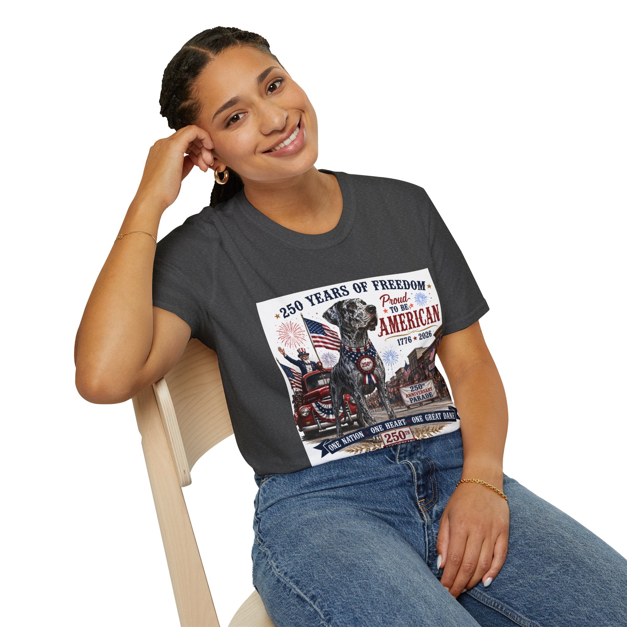 250th Great Dane T-Shirt — 1776–2026 Patriotic Tee