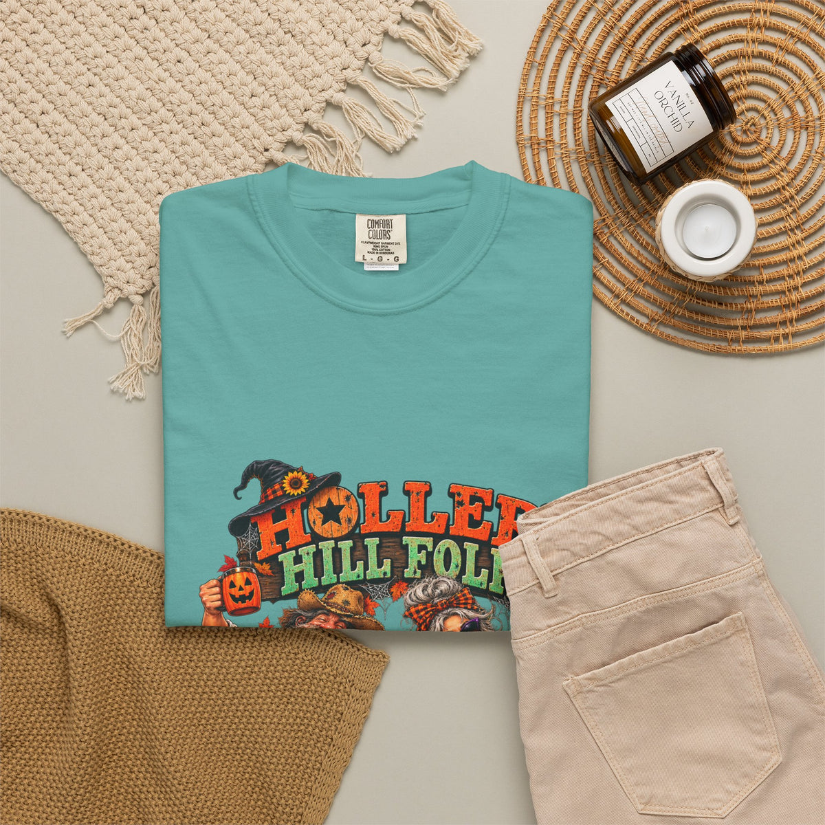 Halloween Holler Hill Folk T-Shirt — "Happy Halloween" Vintage Horror Design