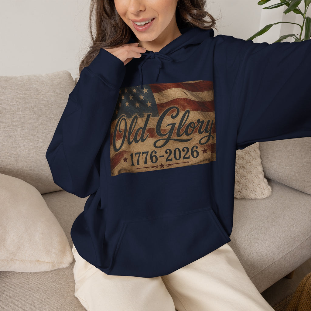 Patriotic Old Glory 1776-2026 Hoodie — American Flag Sweatshirt