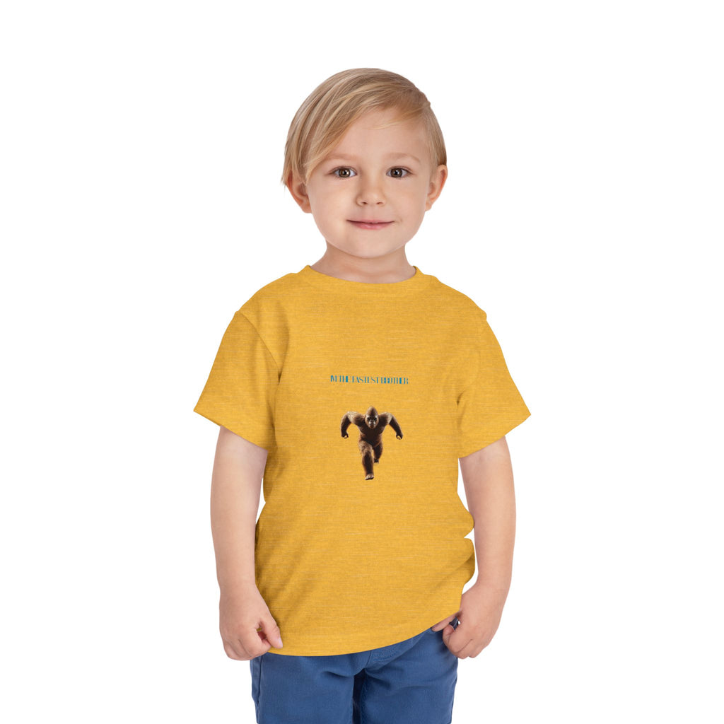 Toddler Tee with Running Sasquatch Print — Kids Shirt