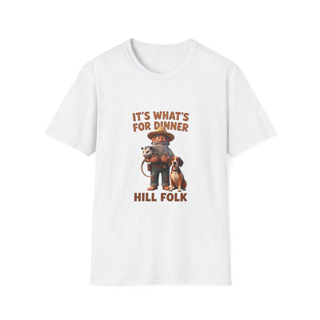 T-Shirt — 'It's What's For Dinner, Hill Folk' Rustic Hunter Graphic Tee