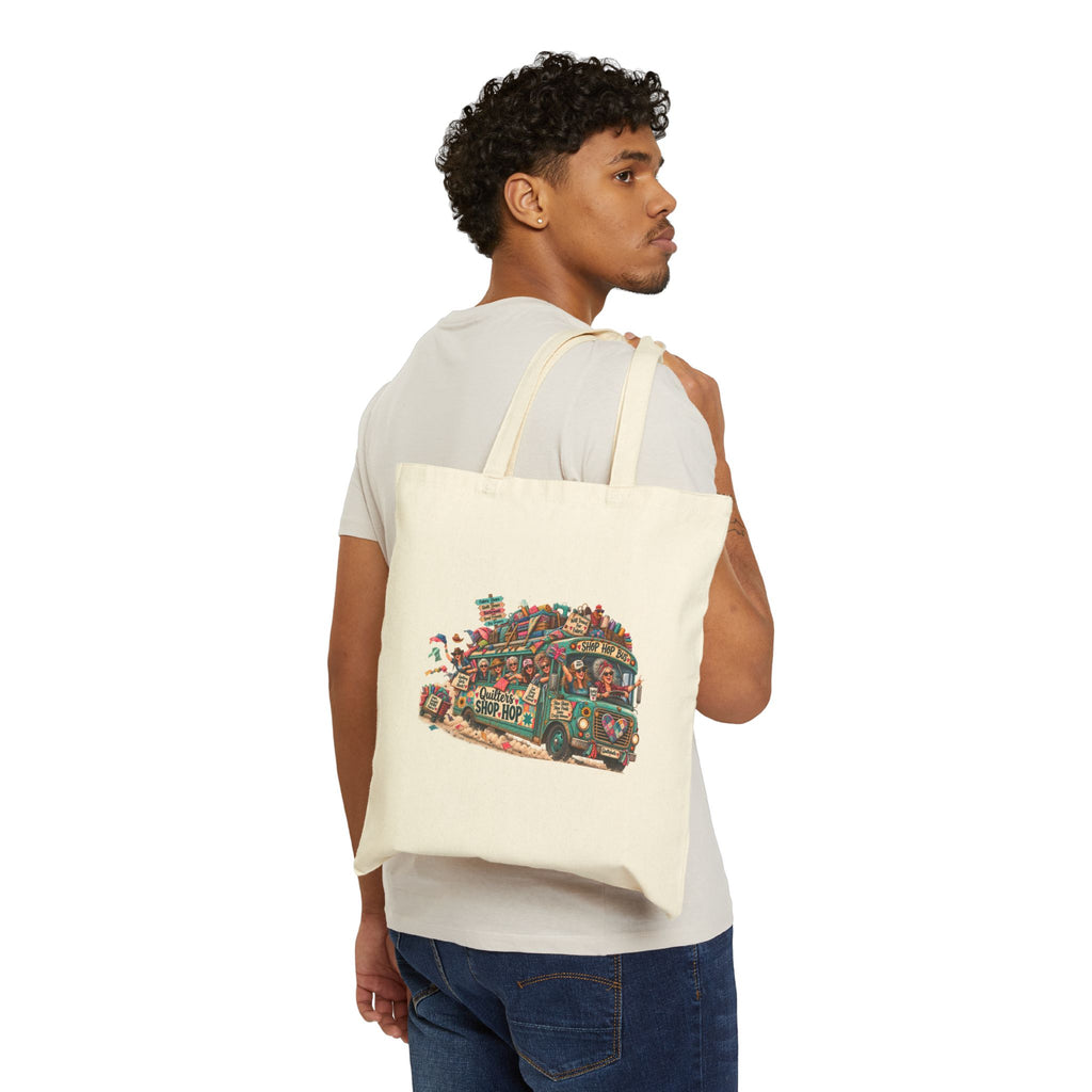 Shop Hop Canvas Tote Bag