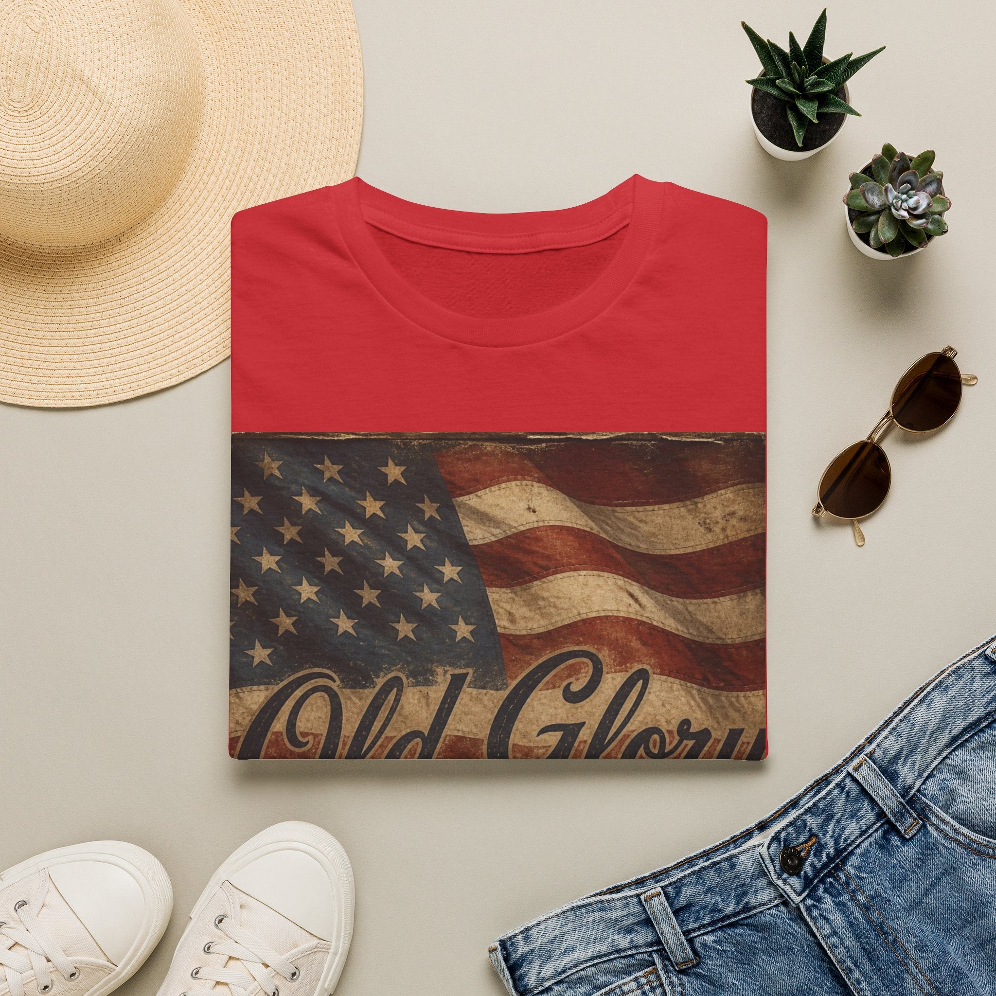 Old Glory Flag T-Shirt — 1776-2026 Vintage American Patriot Tee