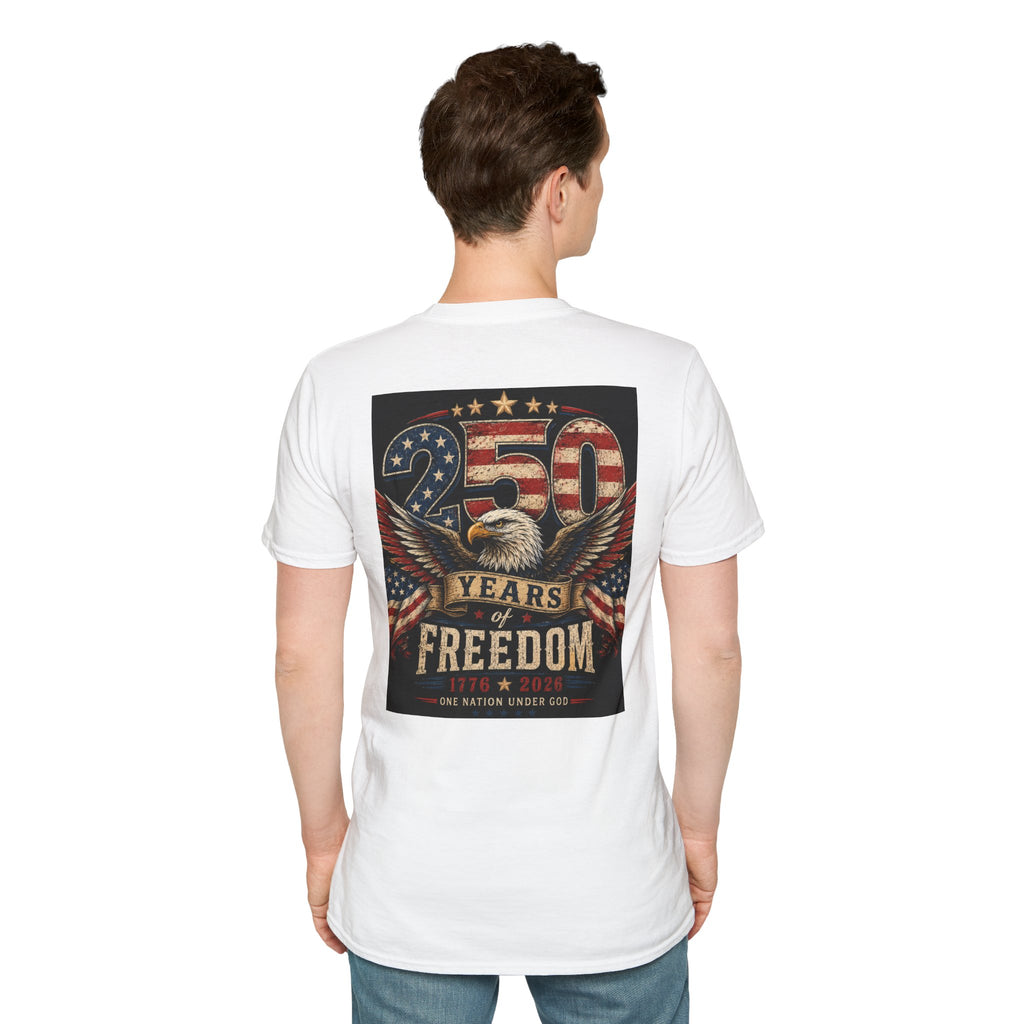 250 Years — Patriotic Bald Eagle & Great Dane  American Flag Tee