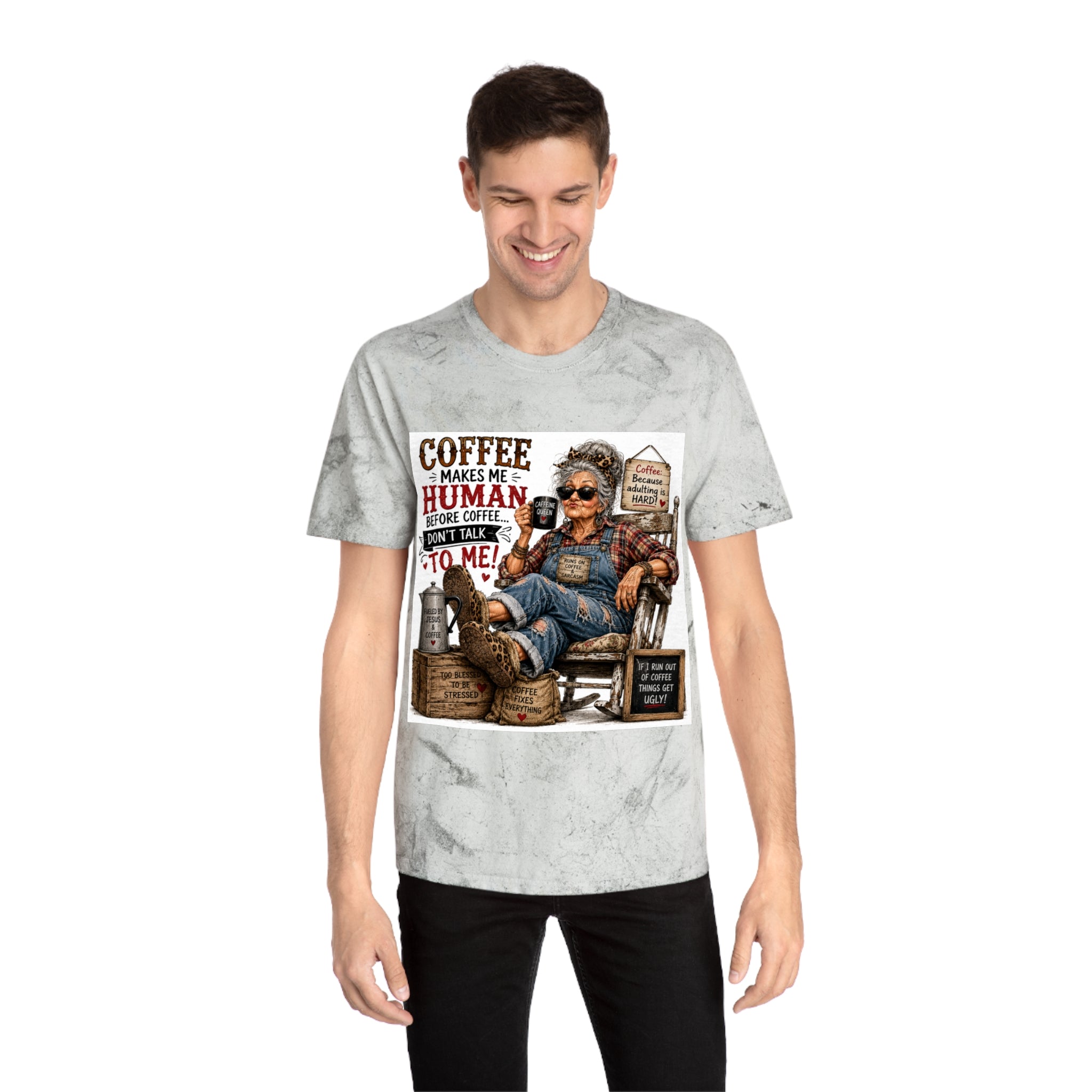 Funny Vintage Grandma Coffee Addict Tee